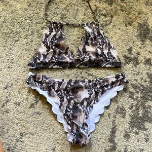 Snake Print Bikini Set